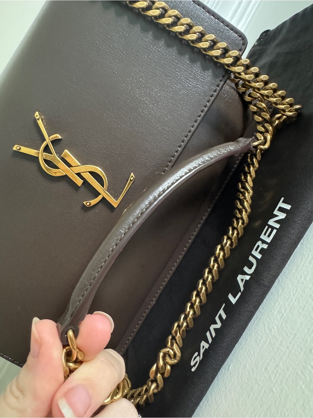 Saint Laurent Dark Chocolate Medium Sunset Bag - Picture 10 of 12